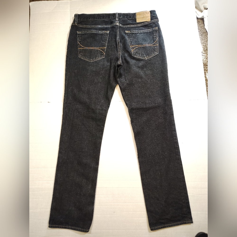 Hollister Straight Leg Jeans, Men, Thick Dark Blue Denim, ButtonUp, 39Wx 30L